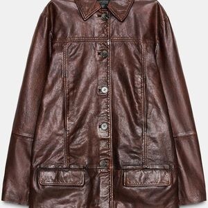 Zara Dark Brown Leather Jacket